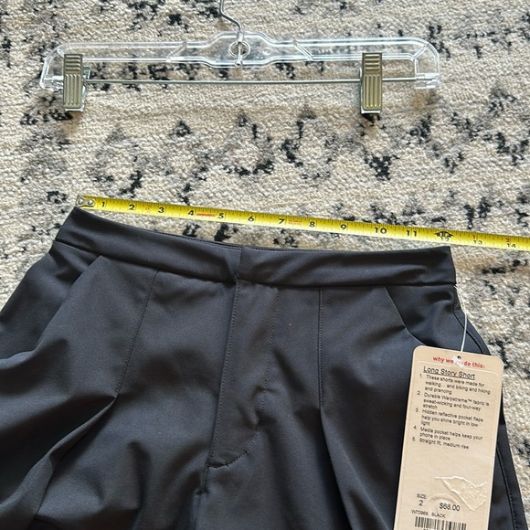 NWT Lululemon Athletica Long Story Short Shorts Black High Rise Women's Size 2 - Picture 10 of 14